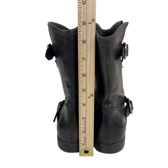 UGG Dark Brown Leather Shearling Footbed Frances Moto Biker Boot #1005672 - Picture 5 of 5